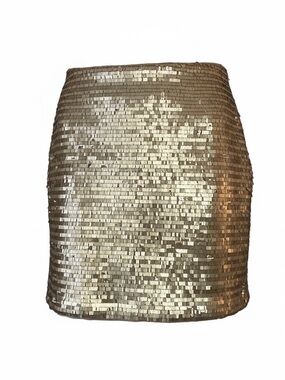 Gold Sequin Mini Skirt - Women's Evening Skirt